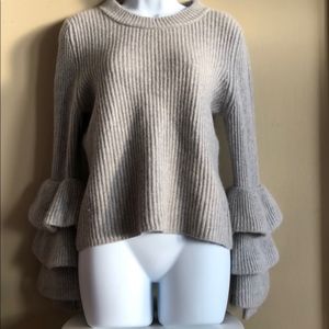 100% Cashmere Saks Black Label Gray Sweater